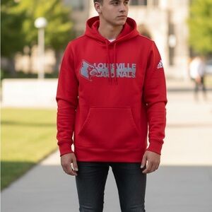 Adidas Red Louisville Cardinals Hoodie